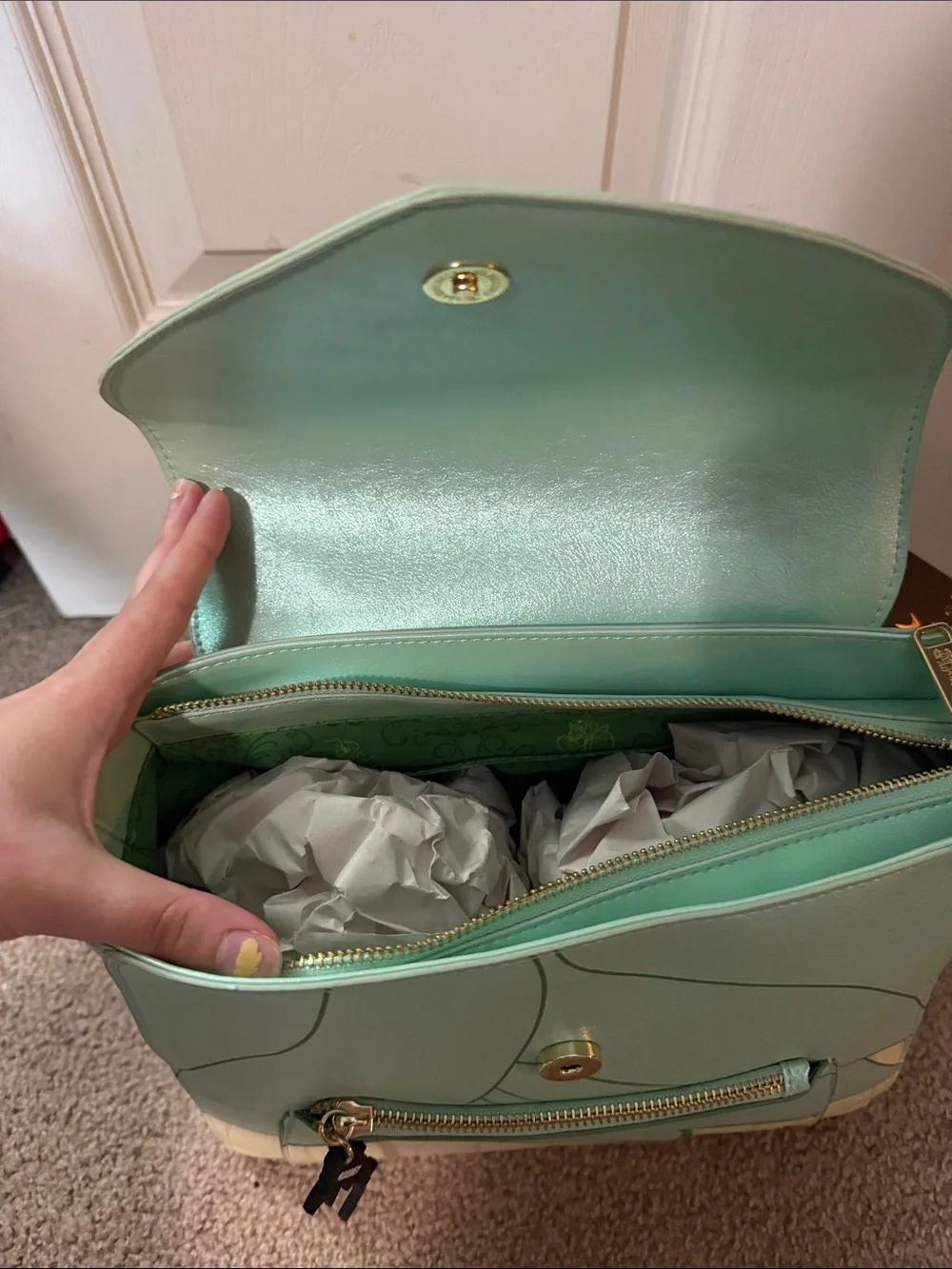 Loungefly Mint Green & Yellow Jeweled Mini Backpack